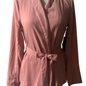 Lulu's Pink Wrap Robe with Self-Tie Belt